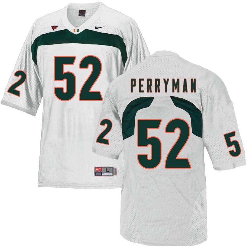 Nike Miami Hurricanes #52 Denzel Perryman College Football Jerseys Sale-White - Click Image to Close